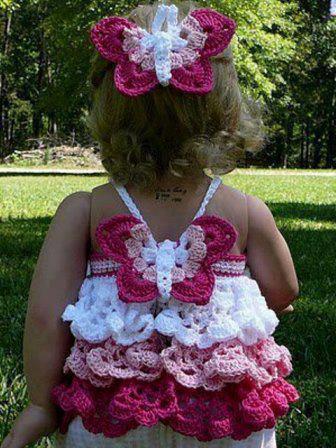 vestido de croche infantil borboleta