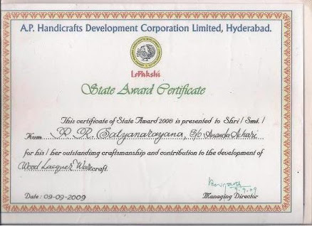 STATE AWARD CERTIFICATE 2008