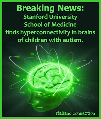 Stanford University School of Medicine finds hyperconnectivity in brains of children with autism. 