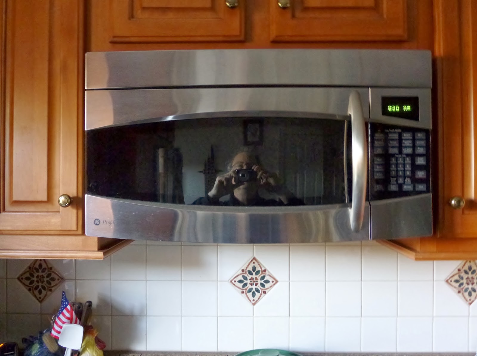 REFLECTIONS Window Reflection Off Microwave Door