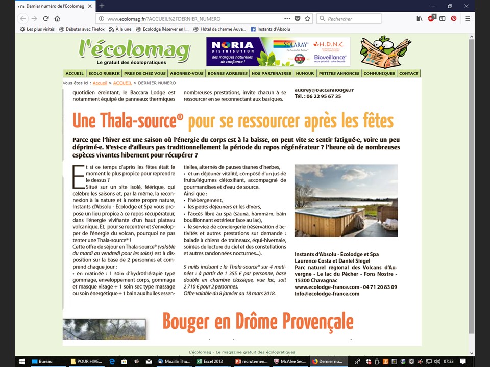 VU DANS... L'ECOLOMAG en Janvier 2018