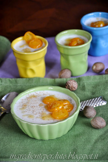 Budino  di latticello  con  kumquat e  noce moscata