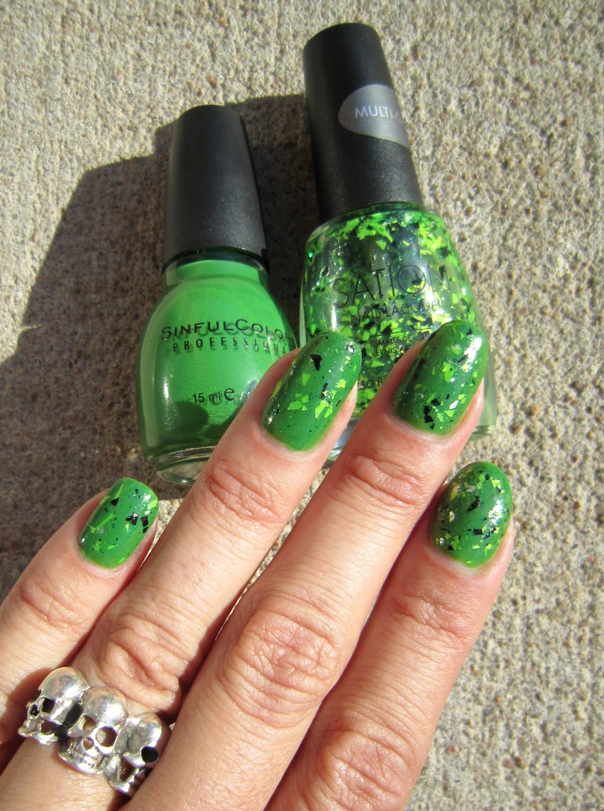 Concrete and Nail Polish Halloween Layering