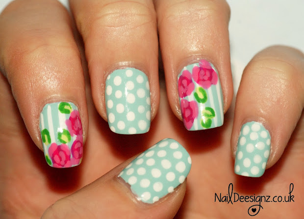 naildeesignz vintage rose nail