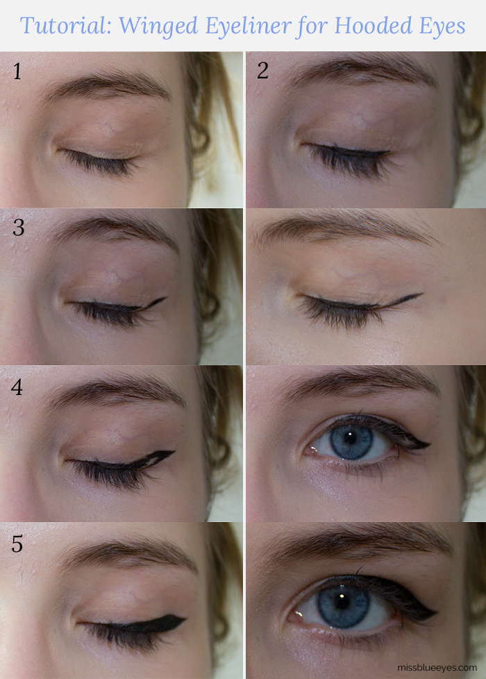 Miss Blue Eyes Tutorial Winged Eyeliner for Hooded Eyes