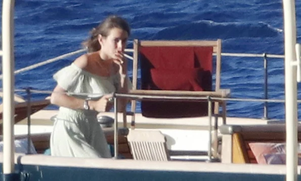 Charlotte Casiraghi was spotted hanging out with her friends on the family yacht, the Pacha III.