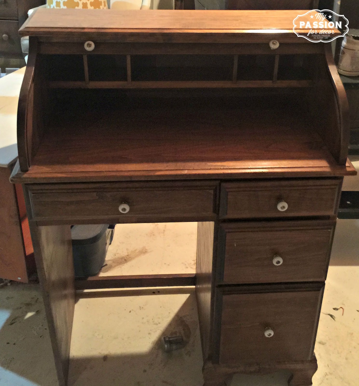 My Passion For Decor Cream Roll Top Desk Makeover