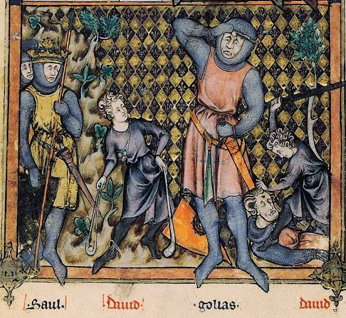 Davi contra Golias. Mestre Honoré, Breviário de Felipe o Belo (1296), BNF, folio7v. Davi contra Golias. Mestre Honoré, Breviário de Felipe o Belo (1296), BNF, folio7v.