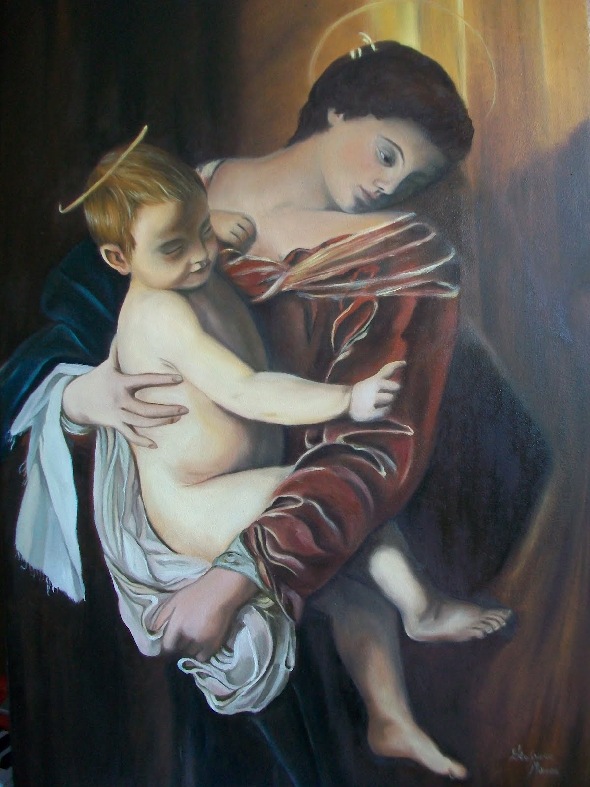 Falsi d'autore: riproduzione Particolare Madonna di Loreto o Madonna Dei Pellegrini di Caravaggio