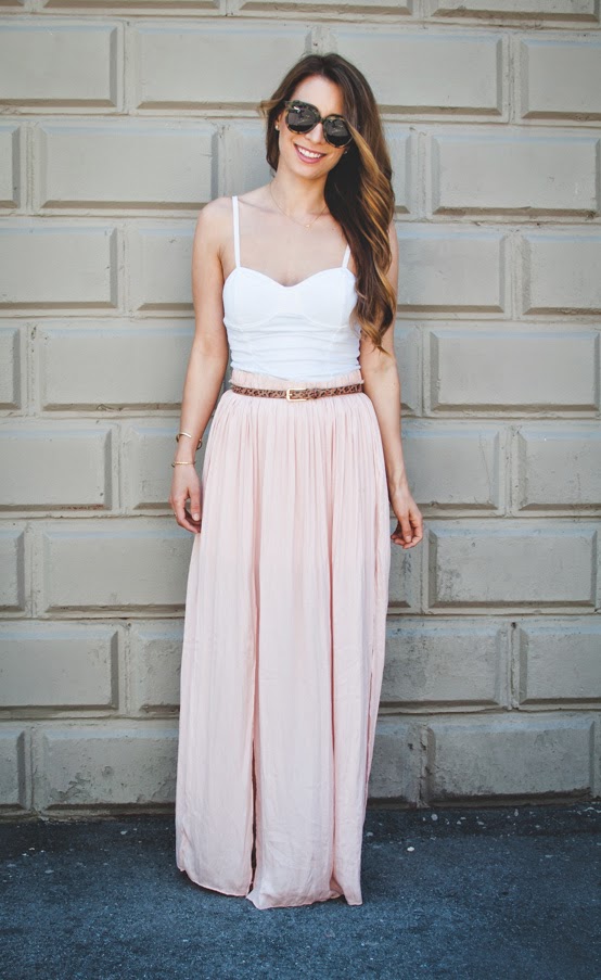 OOTD Blush Maxi Skirt for Summer La Petite Noob A TorontoBased