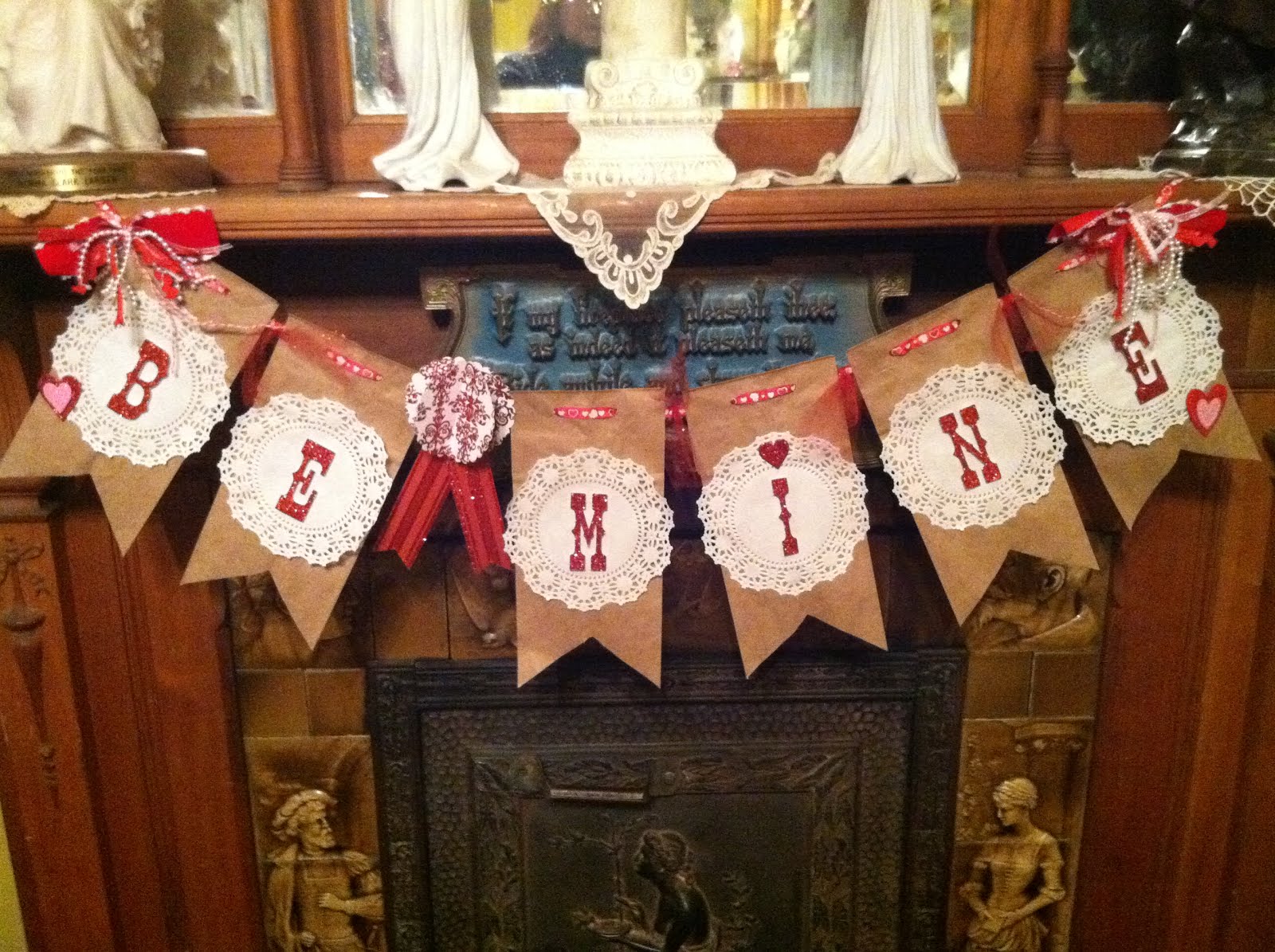 Pollyanna Reinvents Paper Bags Valentine Banner