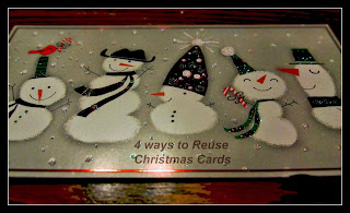 A snowman card I reused for gift tags