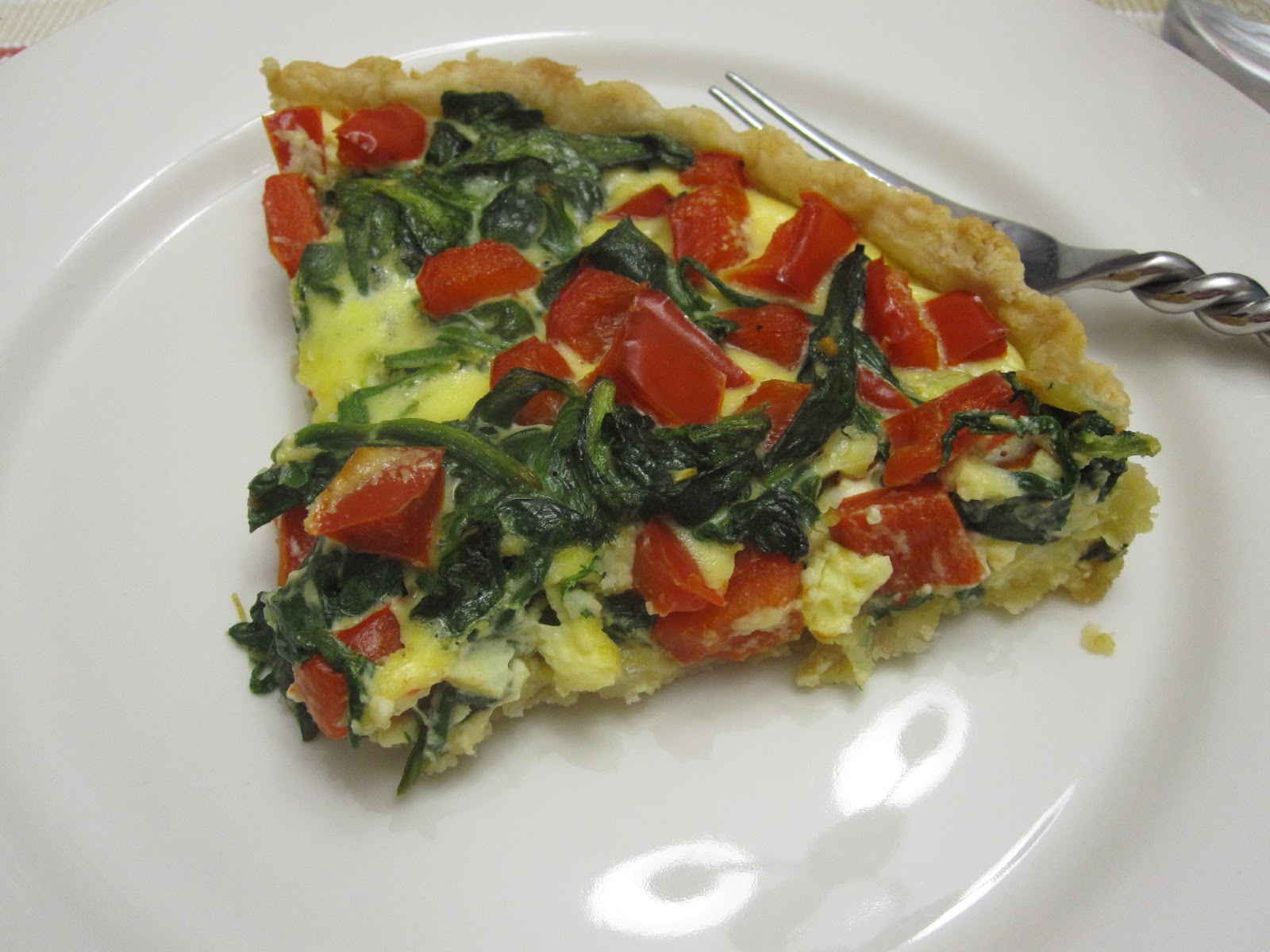 Spinach and Red Pepper Quiche