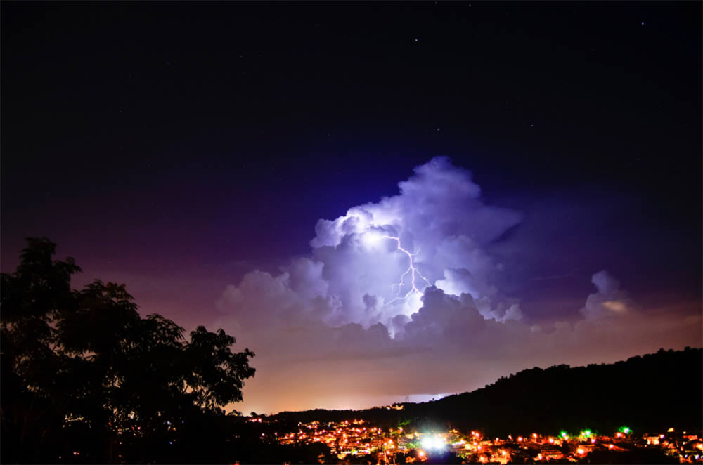 Beautiful Sky Lighting In Night