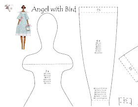Boneca Tilda Angel with Bird com PAP(DIY) e moldes