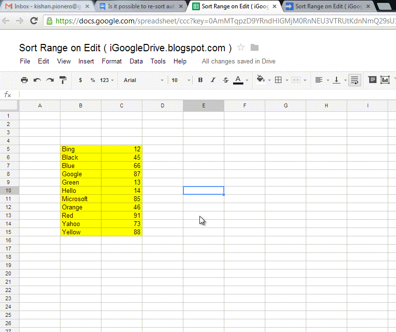 igoogledrive google spreadsheet auto sort range on edit google sheets onedit