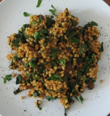 Pasta fagioli with Israeli couscous