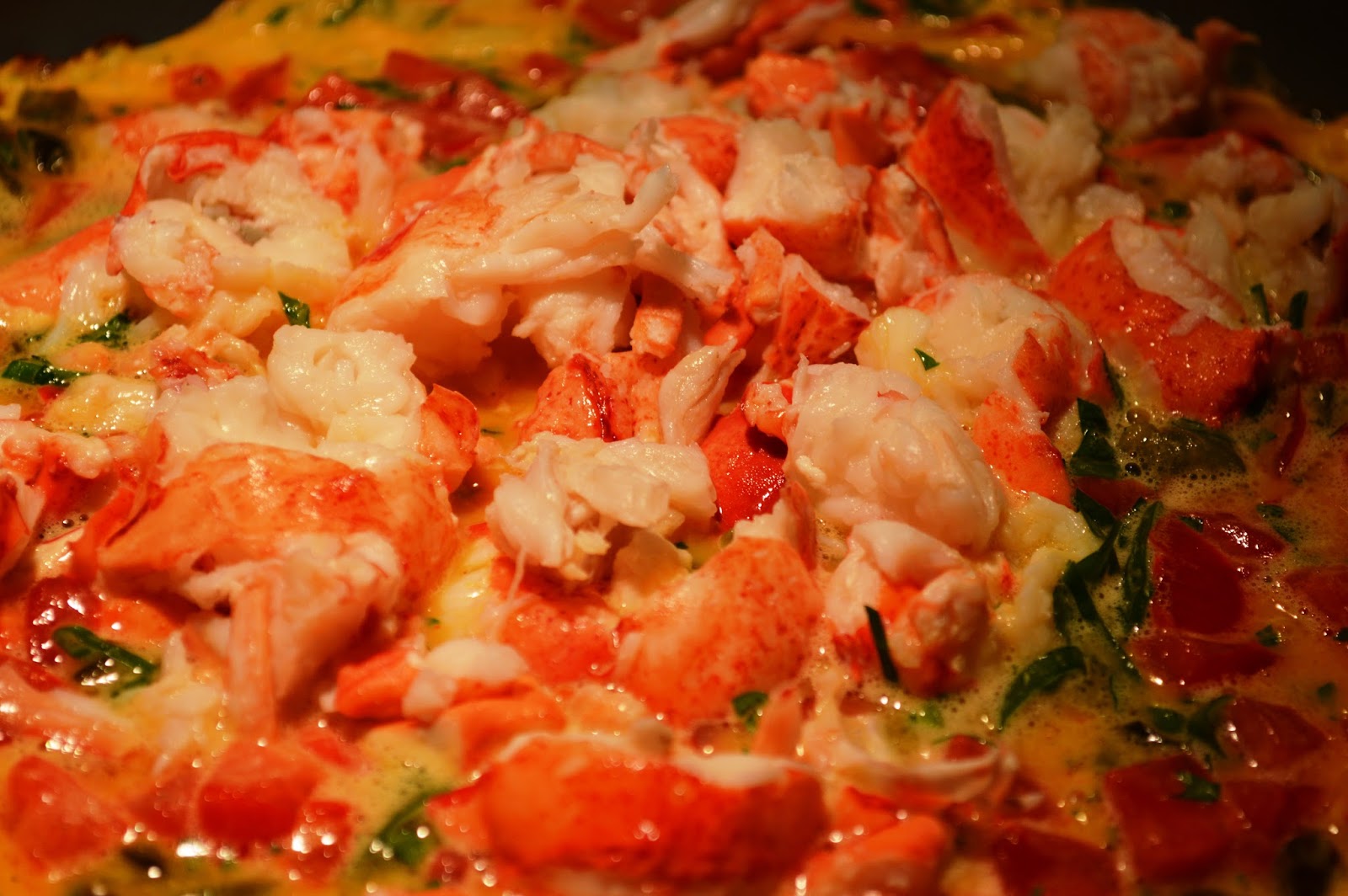 Clever Soiree Dinner Lobster Omelet with Peppers & Tomatoes