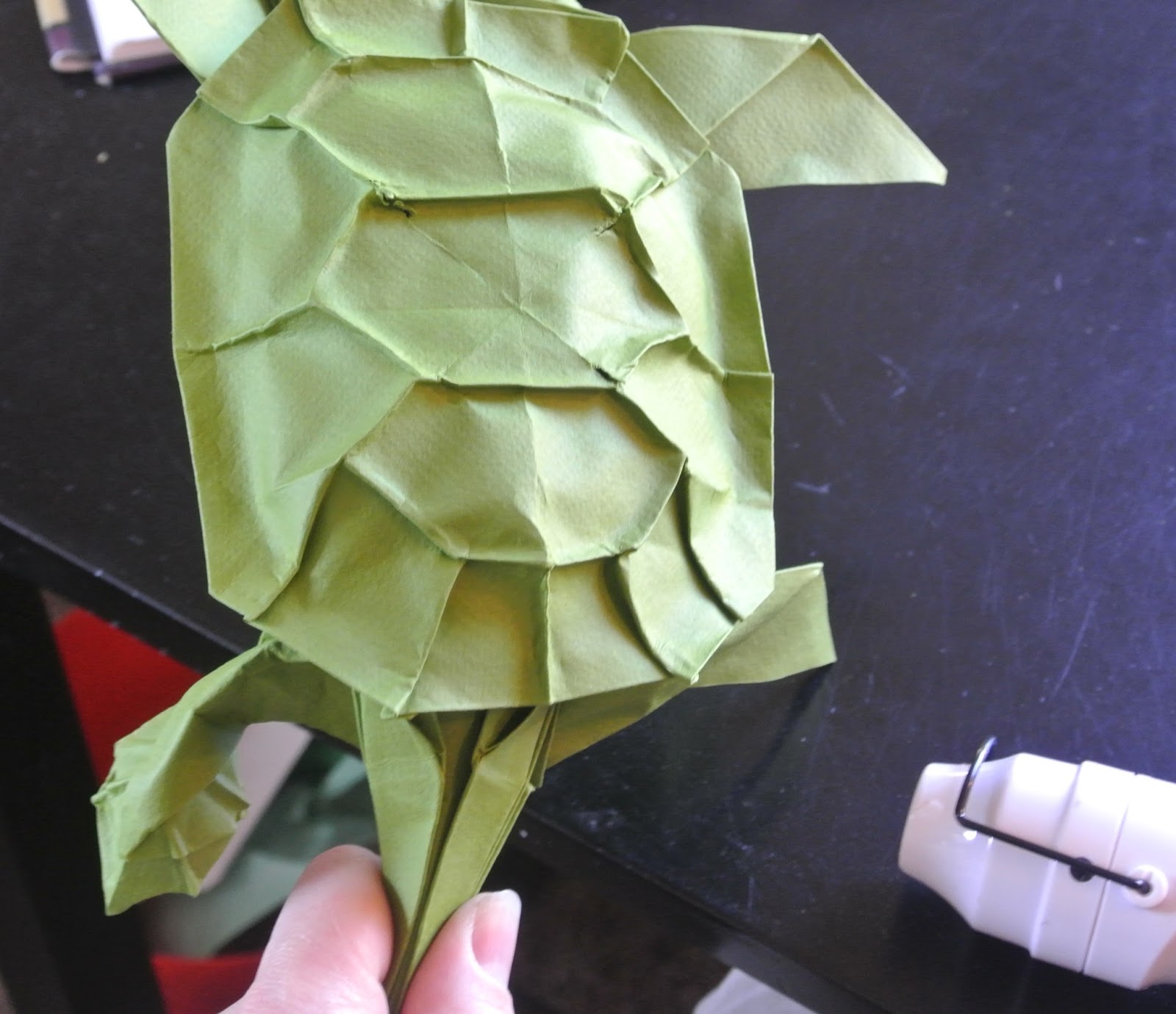 The Midnight Carver Wet Folding Cardstock Origami Turtle.
