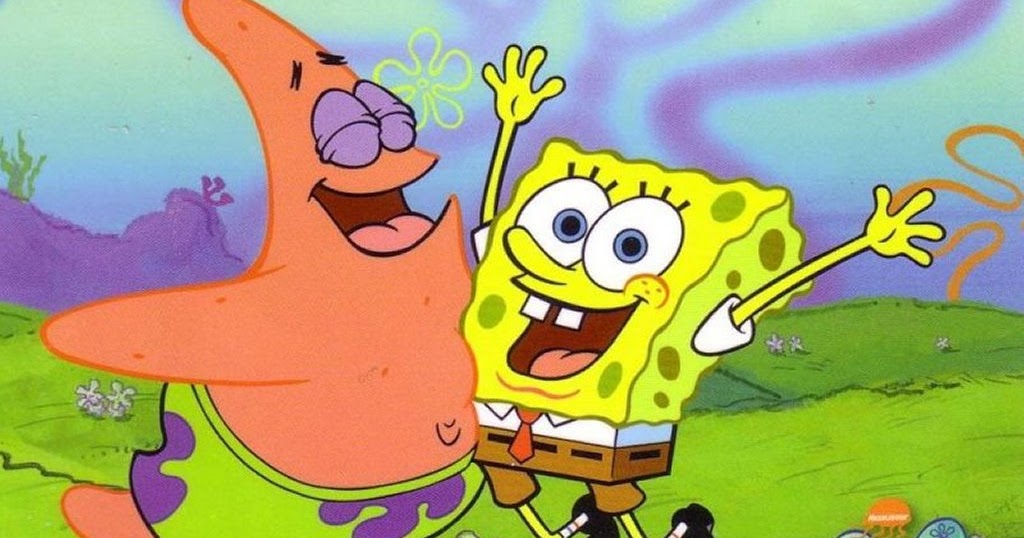 Spongebob and Patrick Star Wallpaper Foto Happy in Jellyfish Land