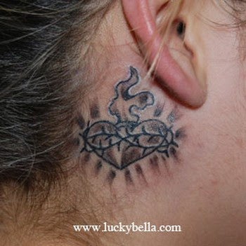 music note tattoos behind the ear