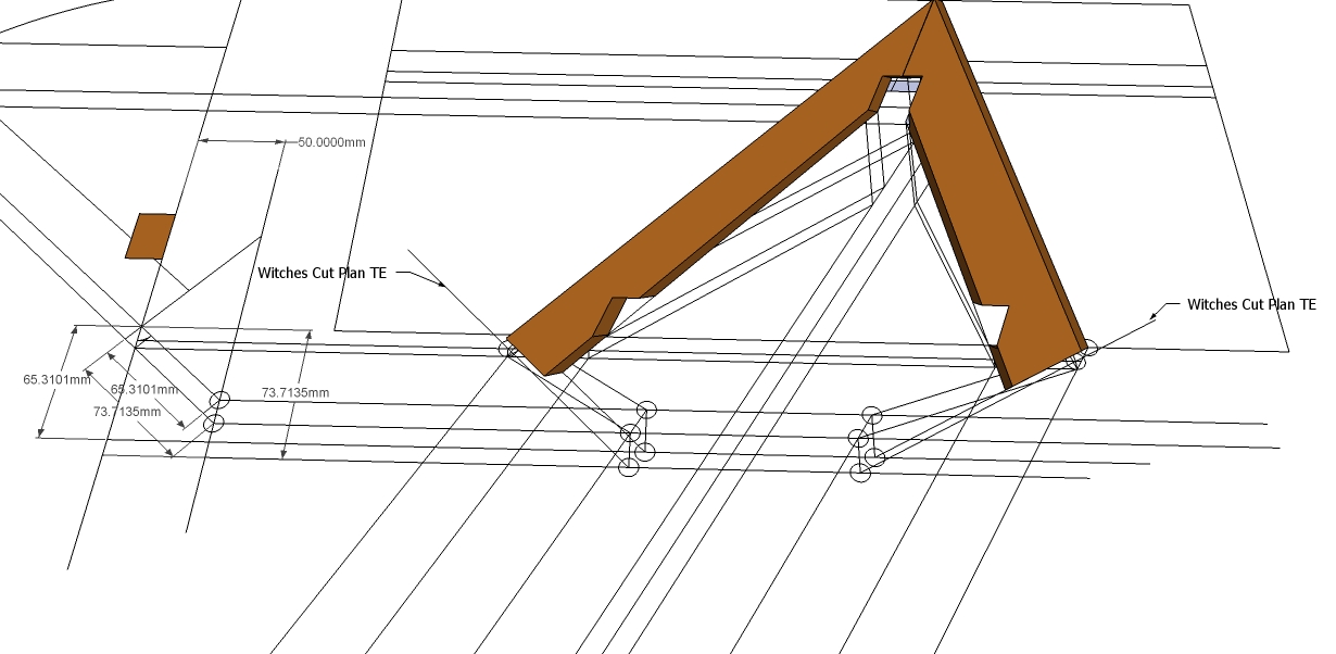 Roof Framing Geometry Valley Sleeper on oblique adjacent roof