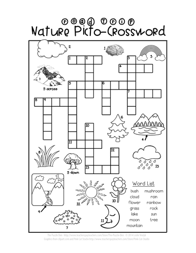 Road Trip Nature Picto-Crosswords