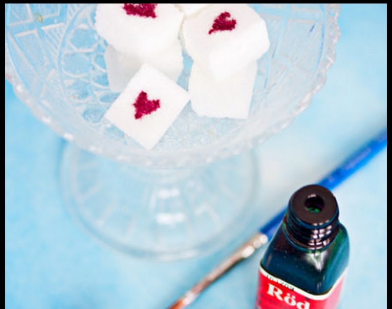 Dollar Store Crafter Sugar Cubes with Painted Hearts