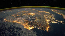 La península ibérica de noche