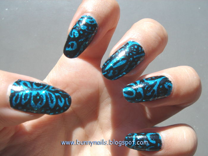 Blue Black Nails
