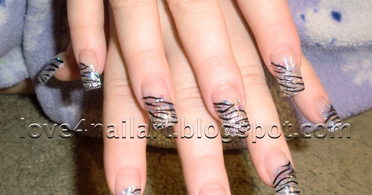 Glitter Zebra Nail Design for Short Nails - wide 5