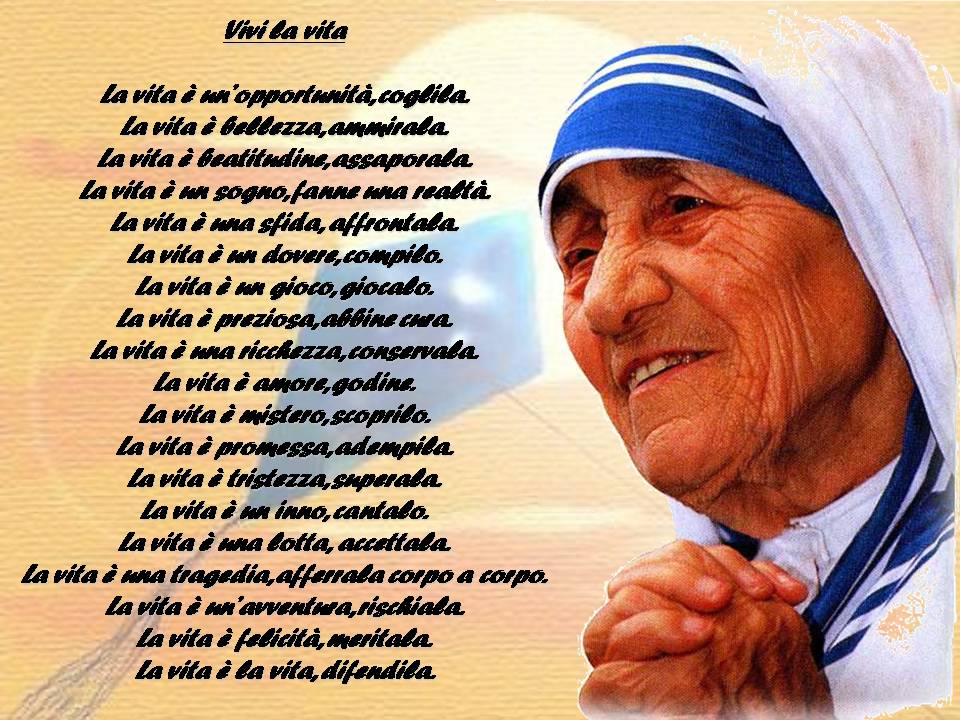Frasi Di Natale Famose Madre Teresa Di Calcutta.Frasi Maria Teresa Di Calcutta Sulla Famiglia