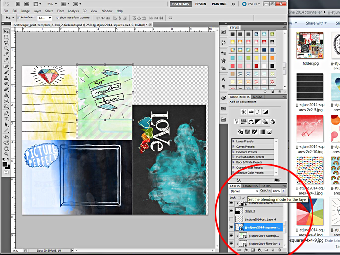Heather Greenwood | Blending #projectlife Pocket Journal Cards and Papers Together In Adobe Photoshop