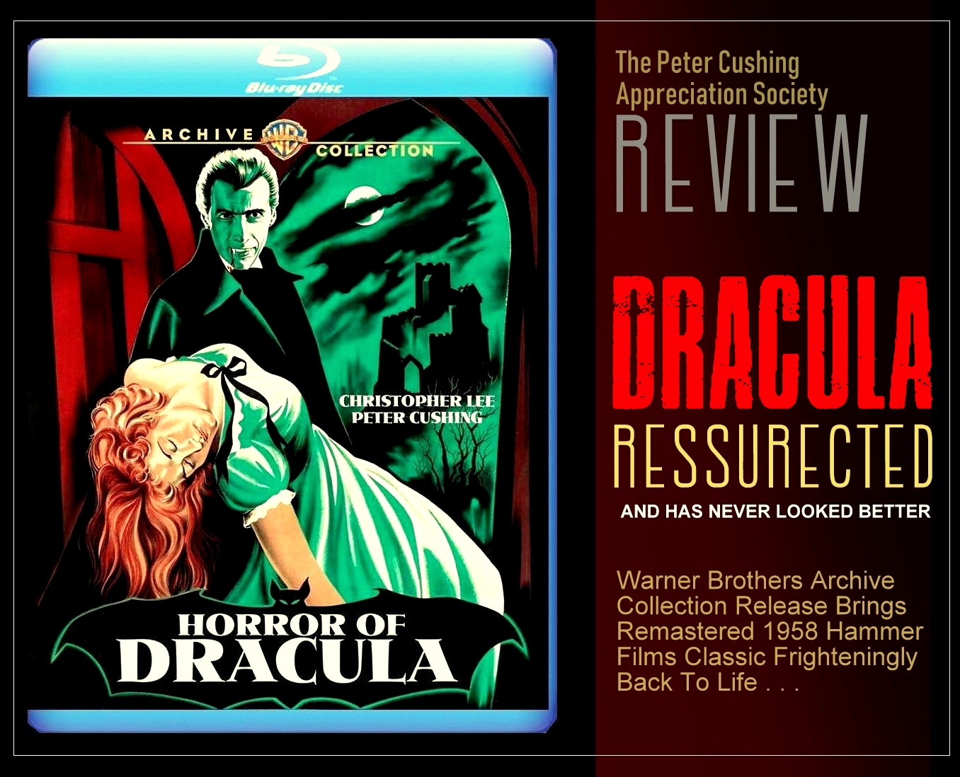 A FULL REVIEW OF WARNER BROS ARCHIVES HORROR OF DRACULA RESURRECTED REMASTERED BLU RAY