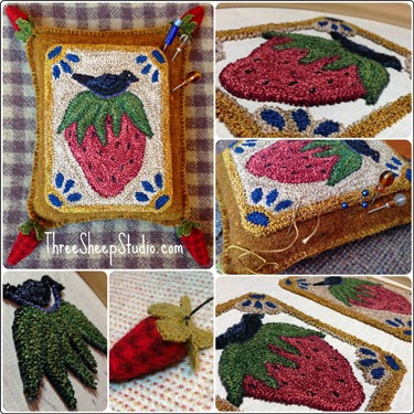 'A Crow's Feast' Punch Needle Pattern from Rose Clay at ThreeSheepStudio.com 'A Crow's Feast' Punch Needle Pattern from Rose Clay at ThreeSheepStudio.com