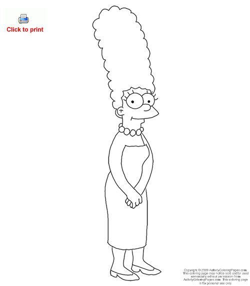 Cartoons Coloring Pages Marge Simpsons Coloring Pages