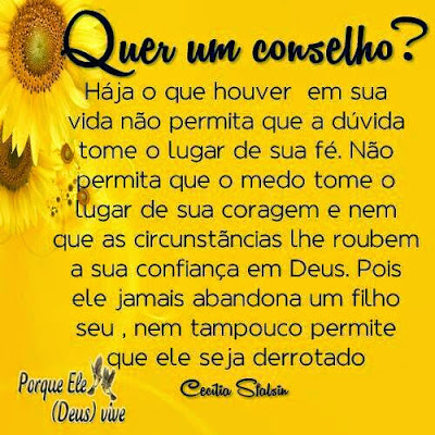 Menos dúvida, Mais Coragem e Fé em Deus!