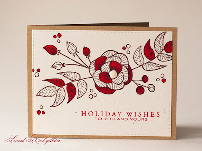 Holiday Card with Striped Florals from Altenew by Sweet Kobylkin