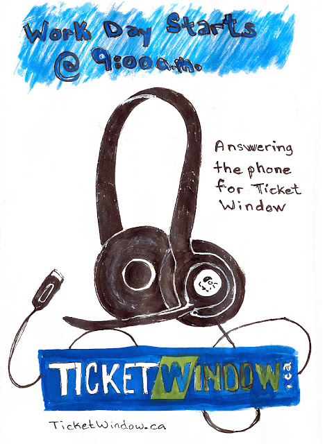 Logitech headset and TicketWindow.ca logo. My work day. By Ana Tirolese ©2012