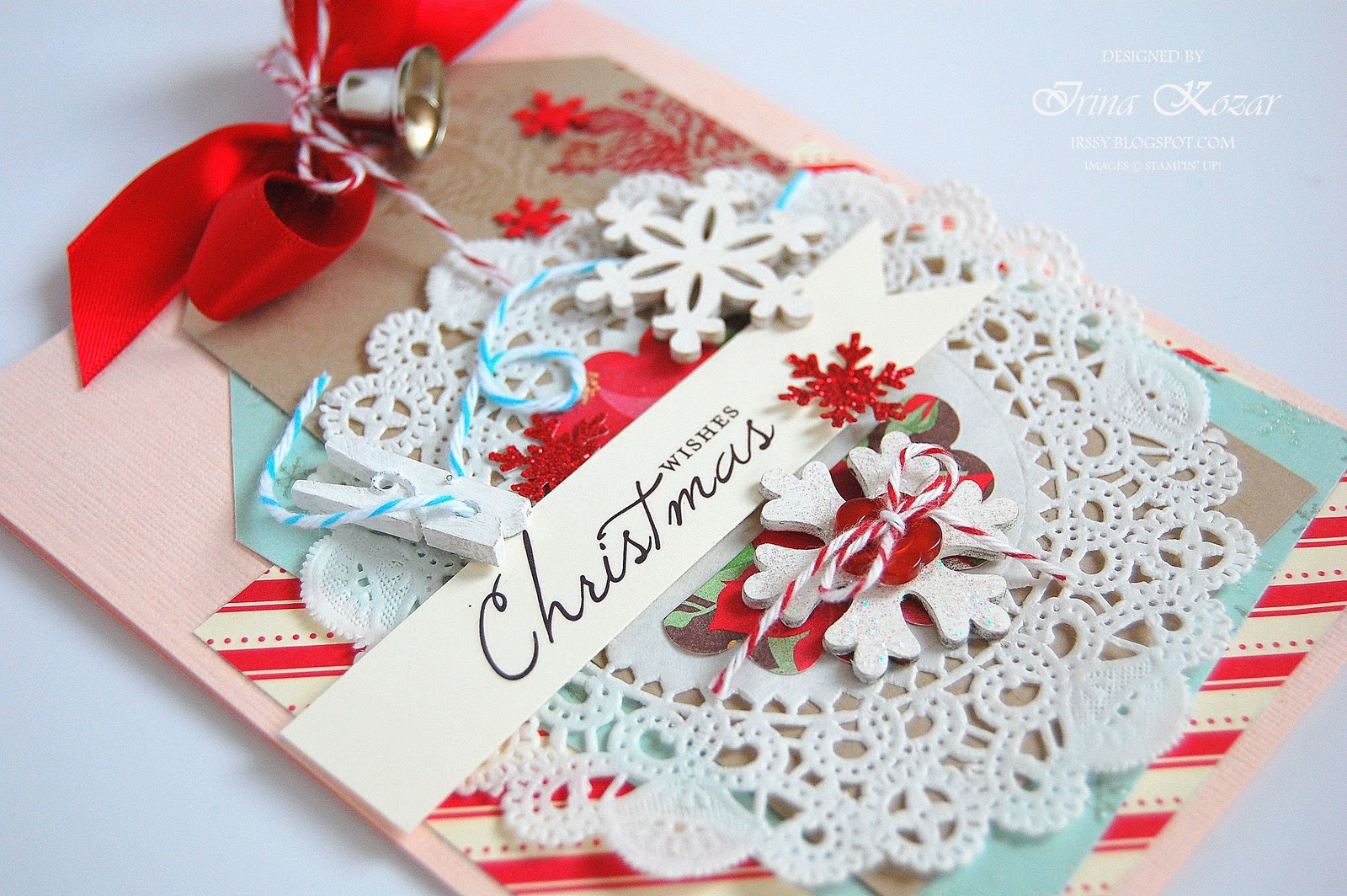 Stampin' with Irina Doily Christmas Card