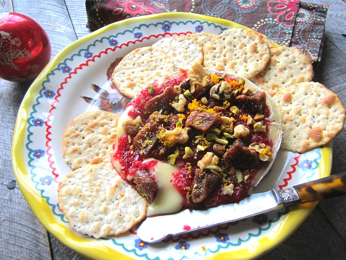 Baked Brie w/ Cranberry Relish & Figs