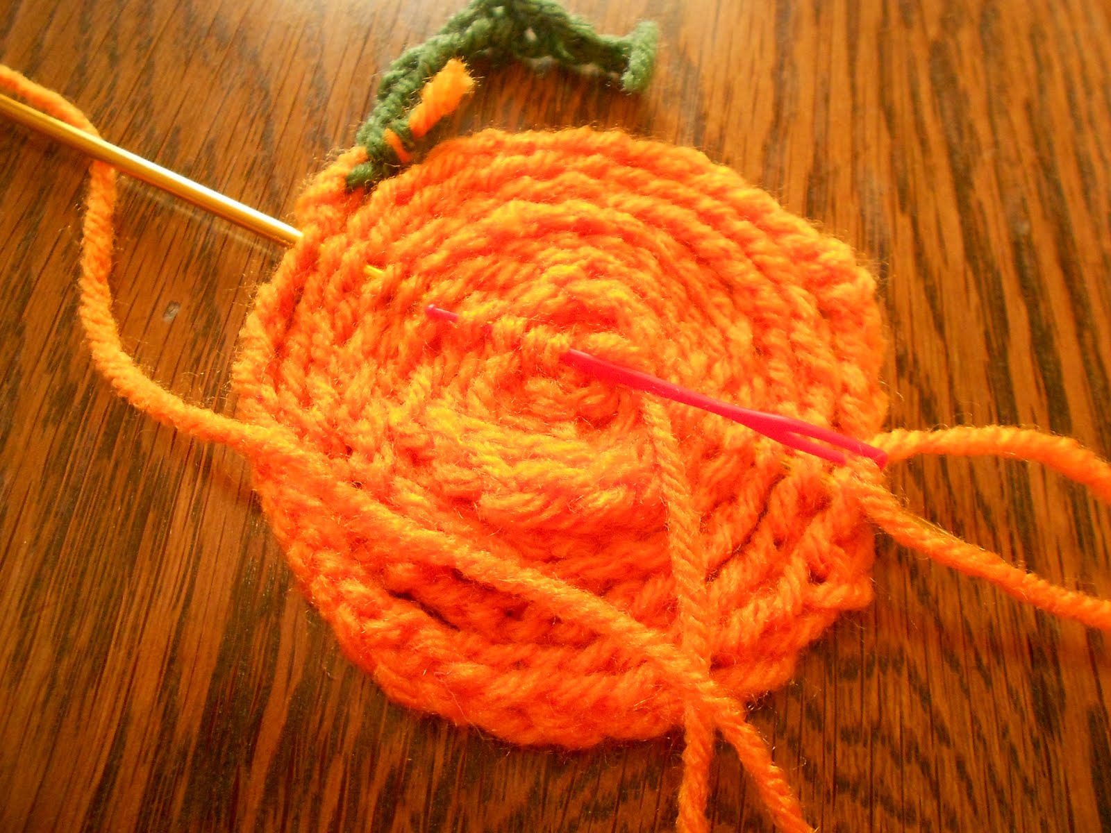 Almost Unschoolers Lumpy, Bumpy, Finger Knit, Pumpkin Coasters
