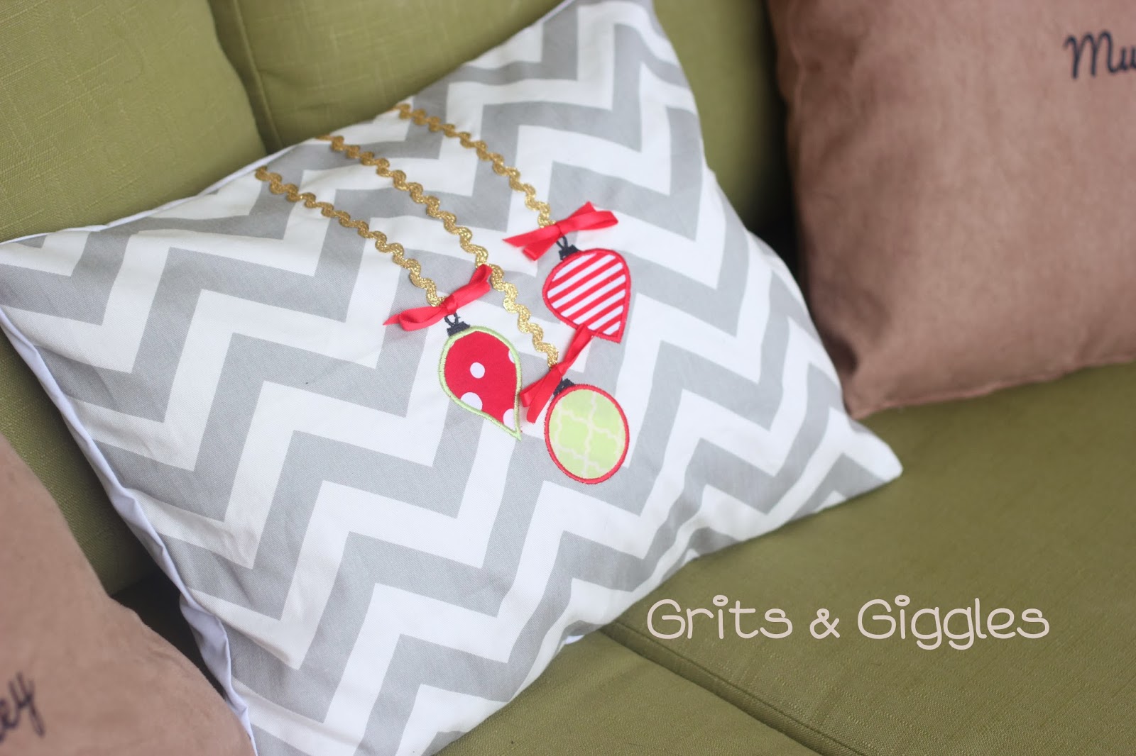 Grits & Giggles Cheerful Ornament Pillows