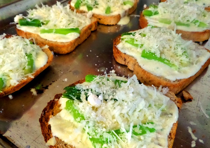 . Cooking with Chester Cheesy Asparagus Toast Point Appetizers