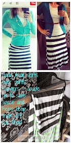 Organize strapless maxi-skirts by hanging over pants' hangers. Also keeps them from dragging on the floor :: OrganizingMadeFun.com