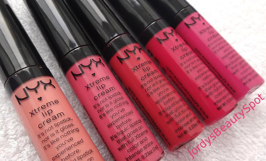 Jordy's Beauty Spot NYX XTREME LIP CREAMS LIP SWATCHES AND REVIEW ♥