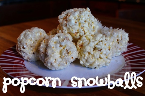 Edible Popcorn Snowballs