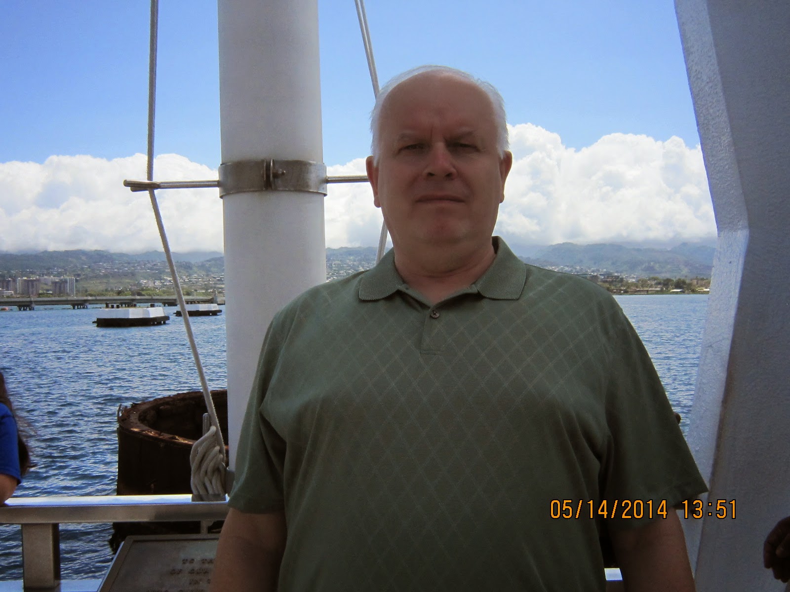 DOUG ON USS ARIZONA MEMORIAL 2014