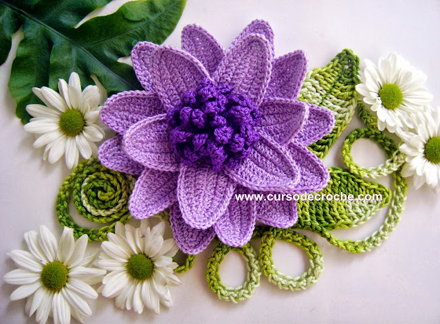 flores em croche video-aulas gratis aprendercroche edinir-croche