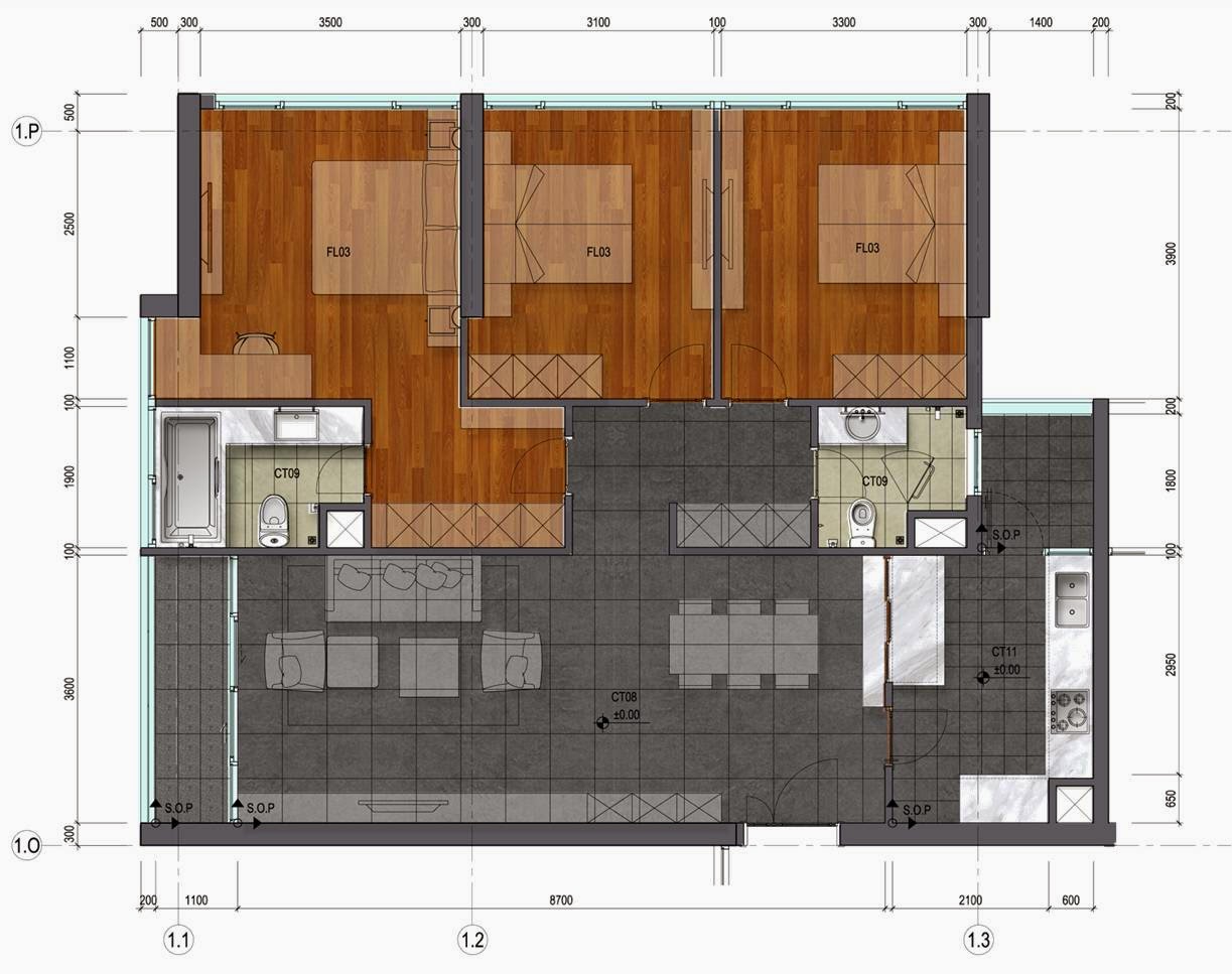 Thiết kế nội thất căn hộ chung cư phong cách hiện đại. Thiết kế nội thất căn hộ chung cư phong cách hiện đại.